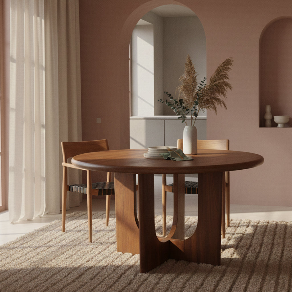 Bullnose Coliseo ronde mangohouten eettafel - Ø 120 cm