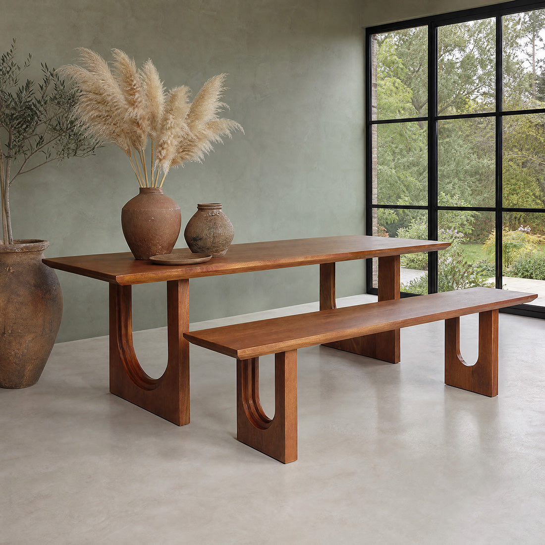 Bullnose Chamfered Arch mangohouten eettafel  - 180 cm