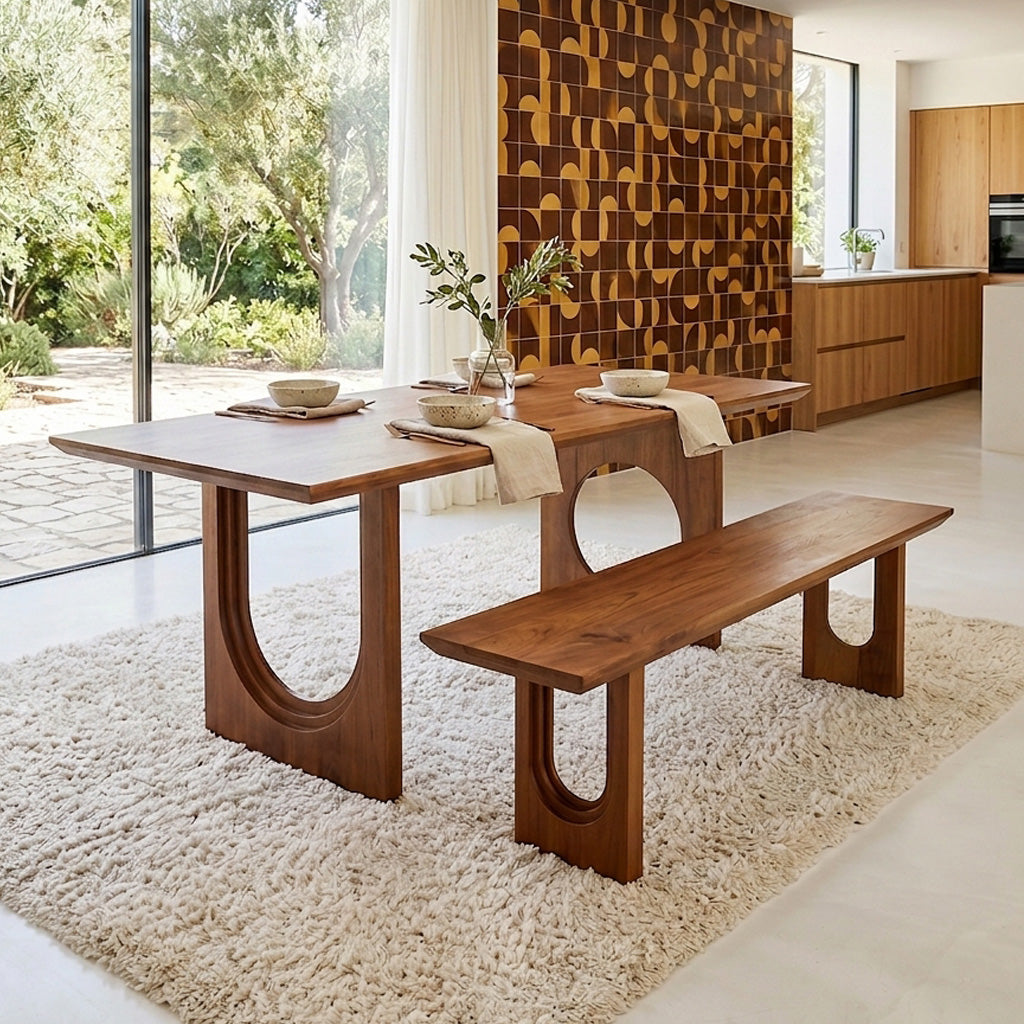 Bullnose Chamfered Mix mangohouten eettafel  - 180 cm