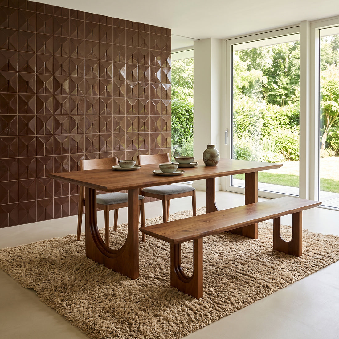 Bullnose Chamfered Arch mangohouten eettafel - 240 cm
