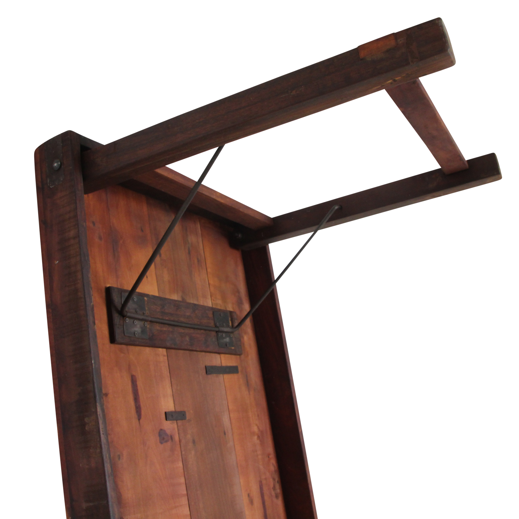 Inklapbare vintage eettafel XL - Gerecycled hout - 190x80x76 cm