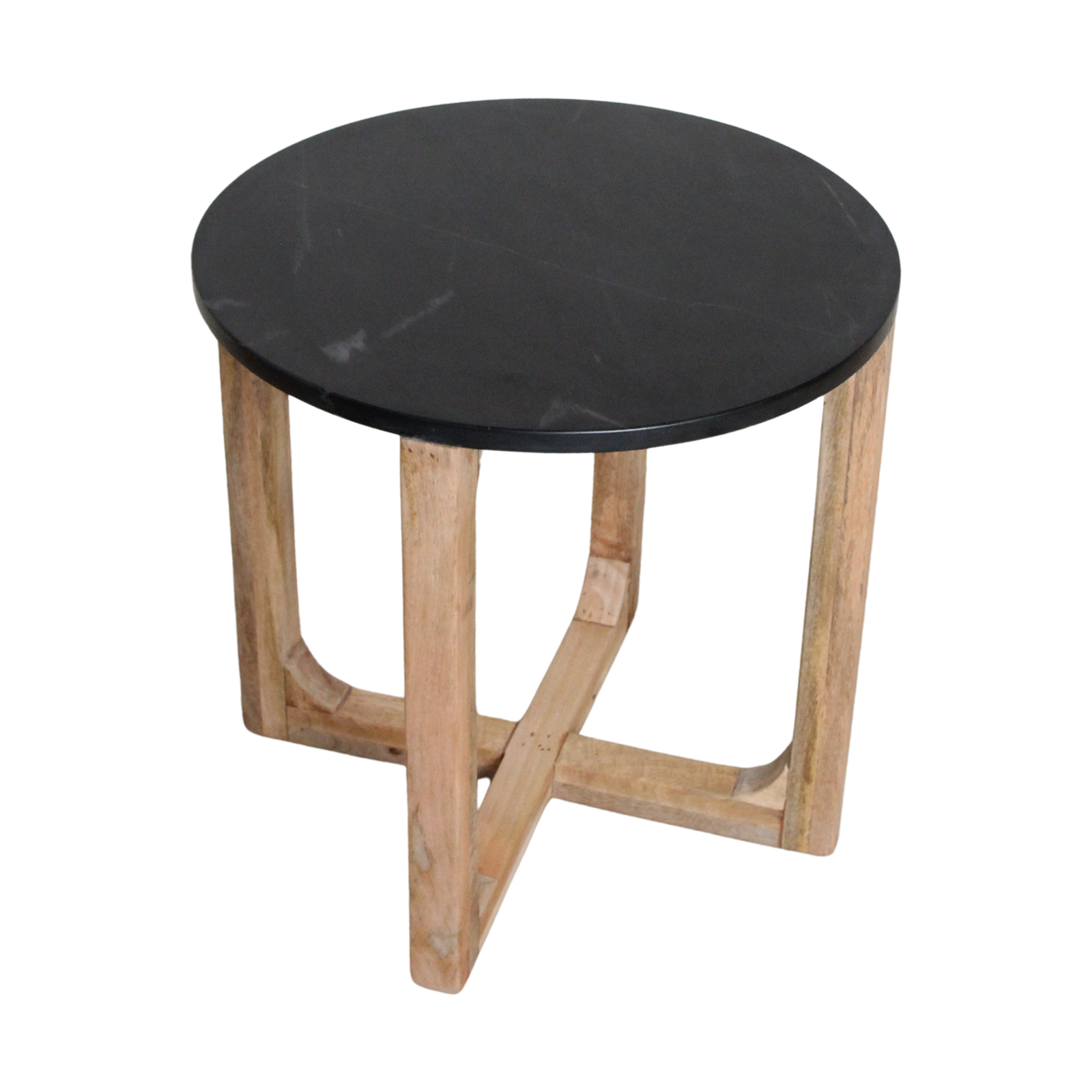 Marmeren bijzettafel rond - zwart