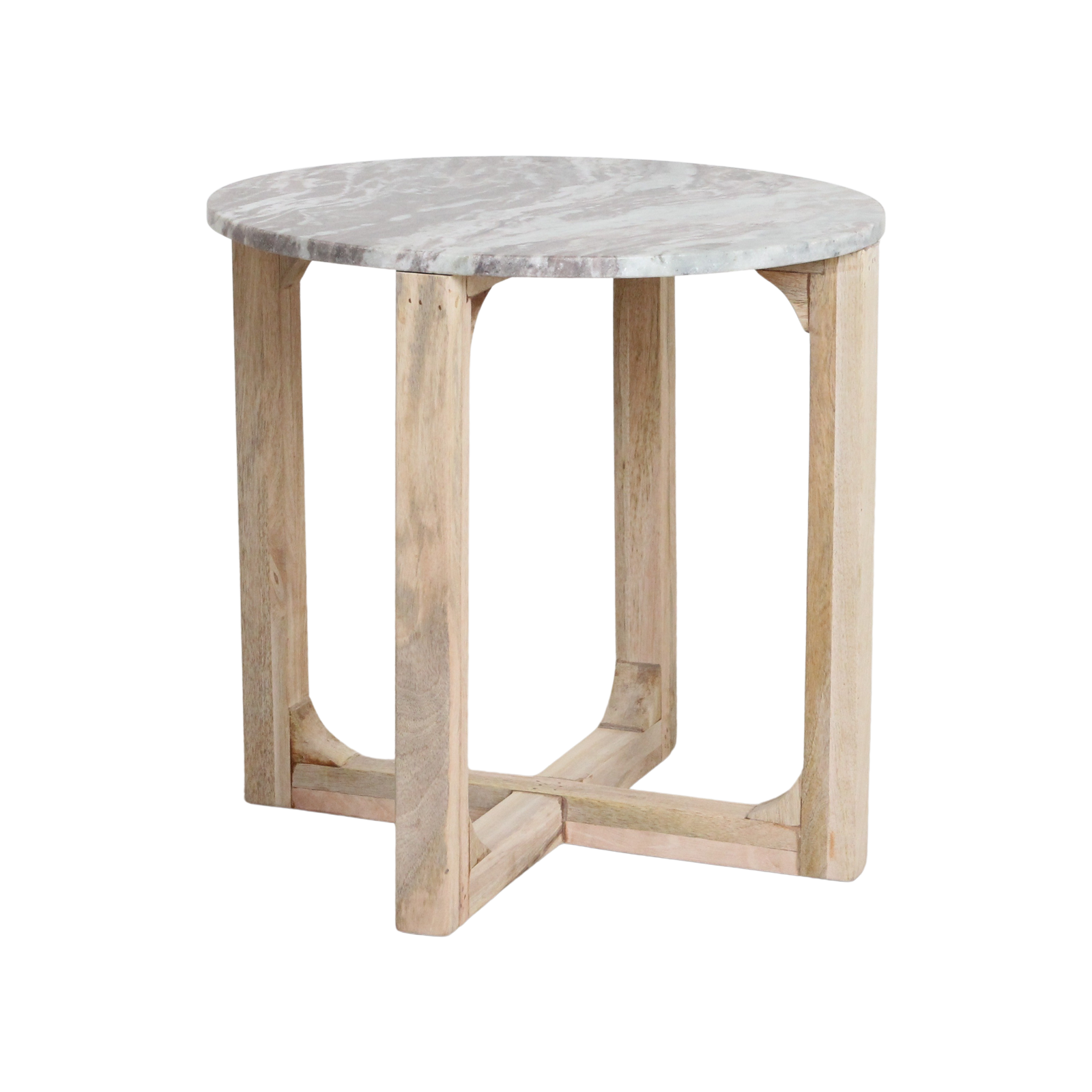 Marmeren bijzettafel rond - fantasy bruin