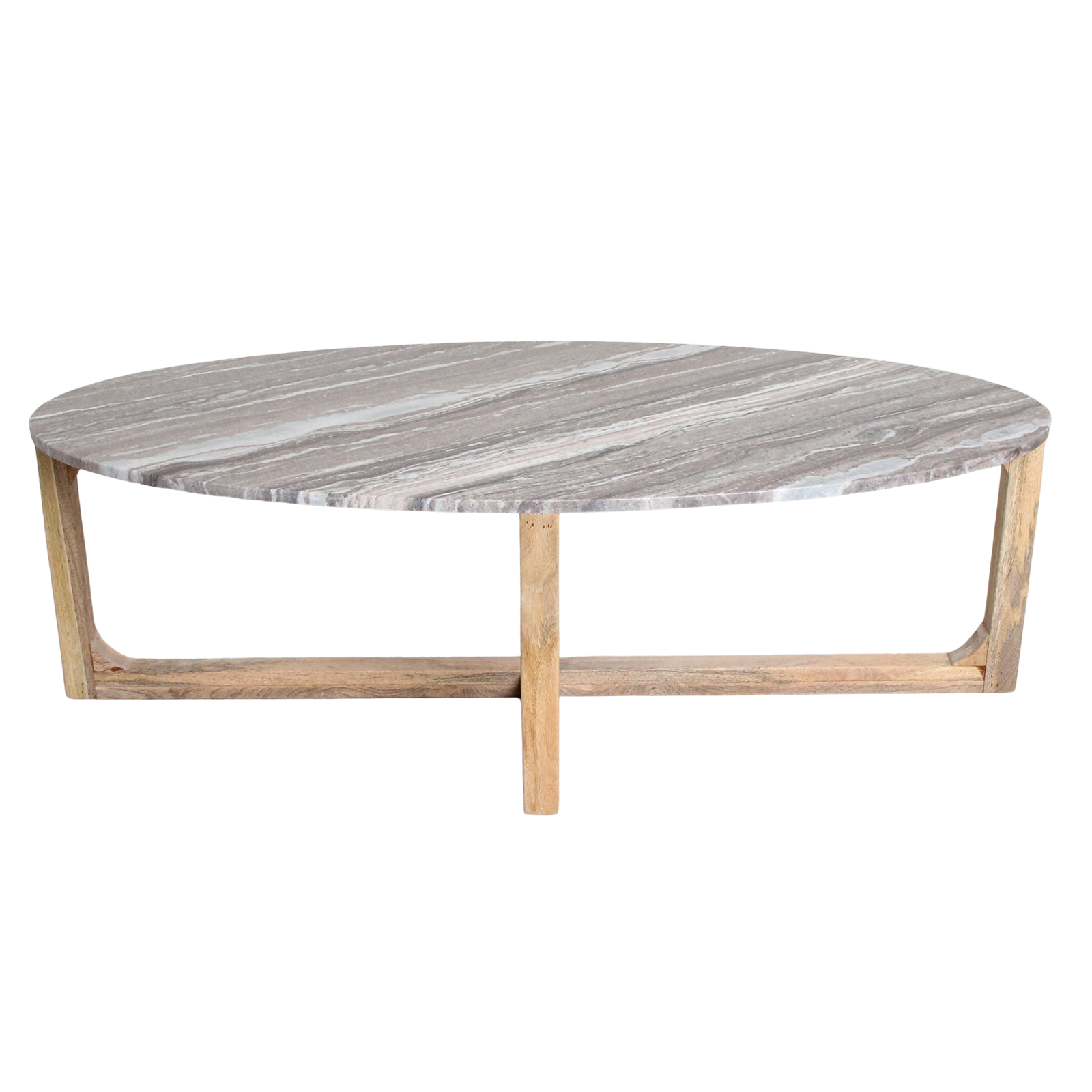 Ovale marmeren salontafel - Fantasy bruin - 120x60x38 cm