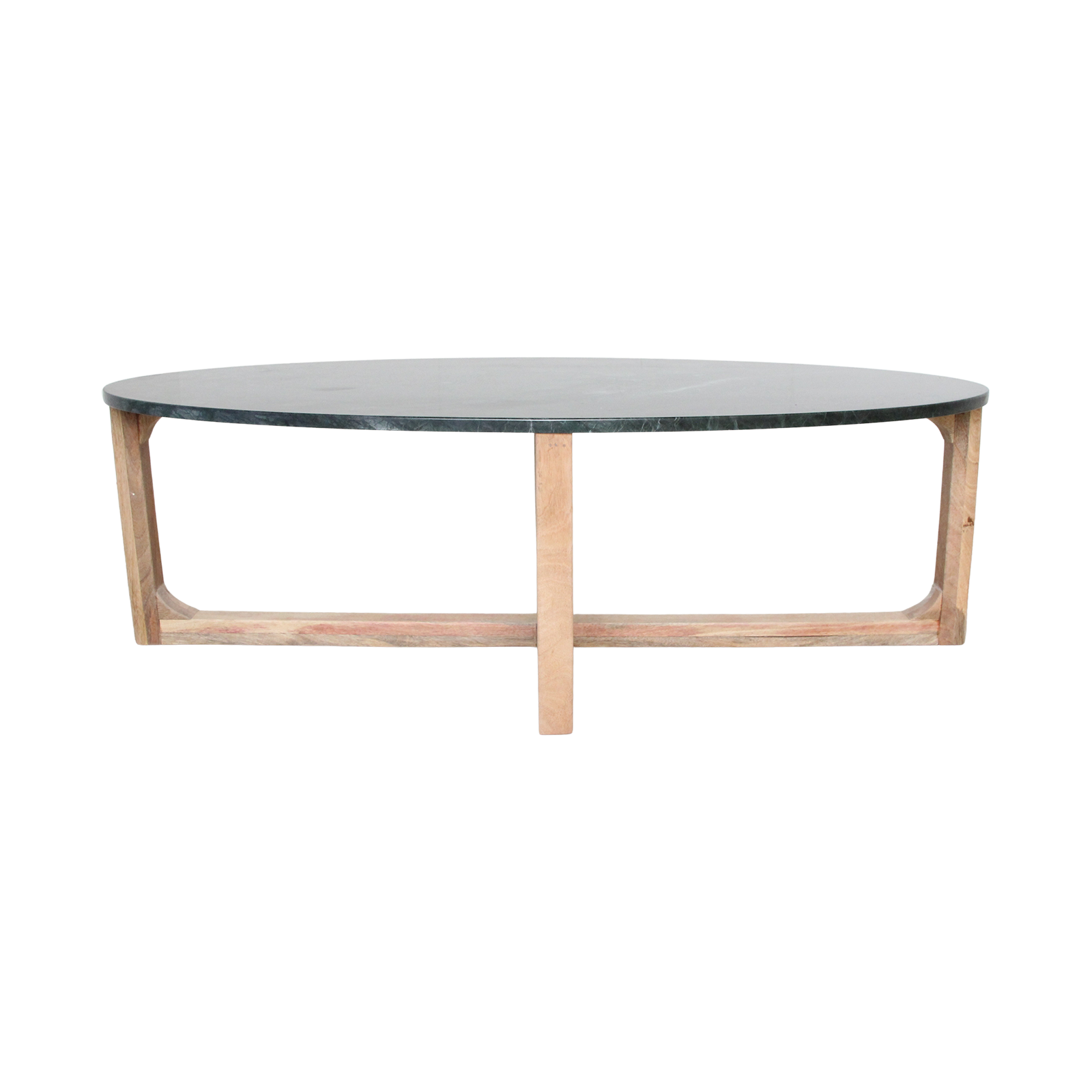 Ovale marmeren salontafel - Groen - 120x60x38 cm