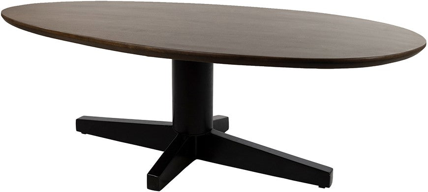 Salontafel 130, organisch, poot Black, Mango Brown Walnut