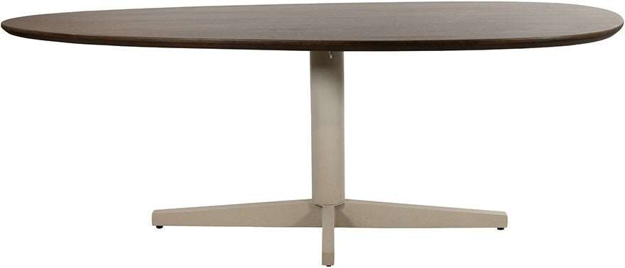 Eetkamertafel 220, organisch, poot Beige, Mango Brown Walnut