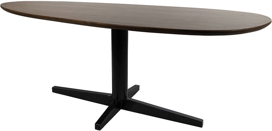 Eetkamertafel 240, organisch, poot Black, Mango Brown Walnut
