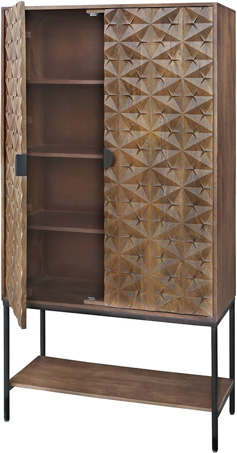 Trinity 2-deurs kast met onderplank, Mango Brown Walnut