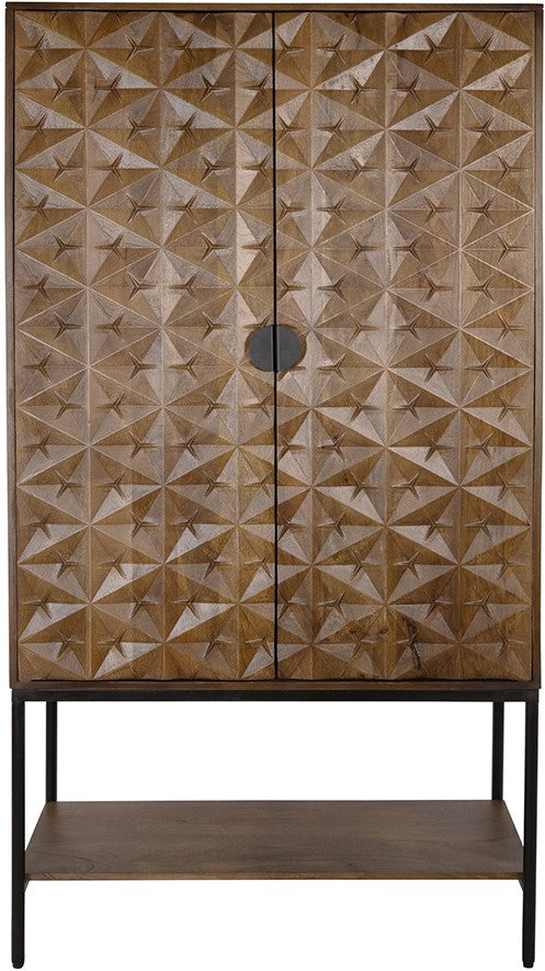 Trinity 2-deurs kast met onderplank, Mango Brown Walnut