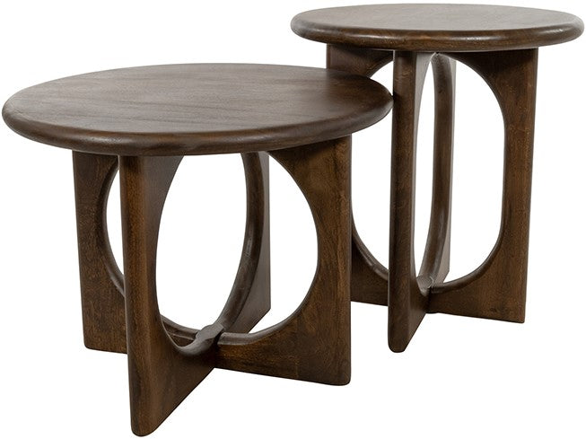 Bijzettafel Ø50, Mango Brown Walnut