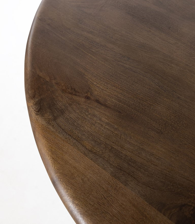 Eetkamertafel Ø130, Mango Brown Walnut