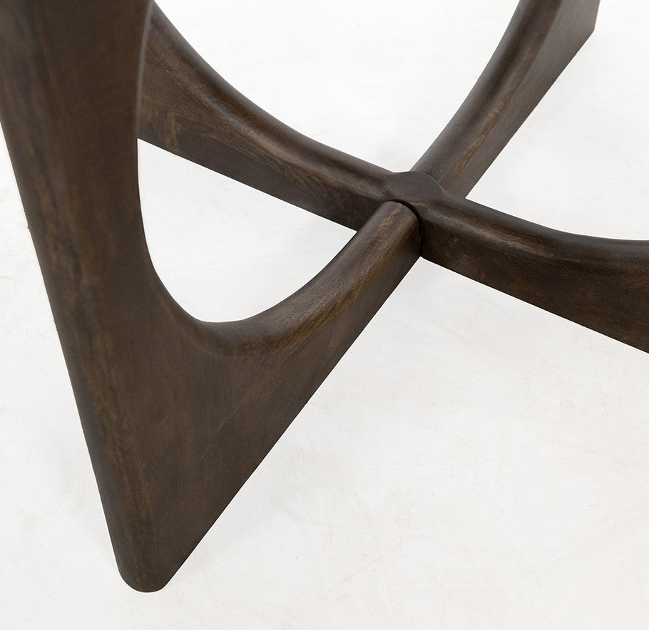 Eetkamertafel Ø130, Mango Brown Walnut