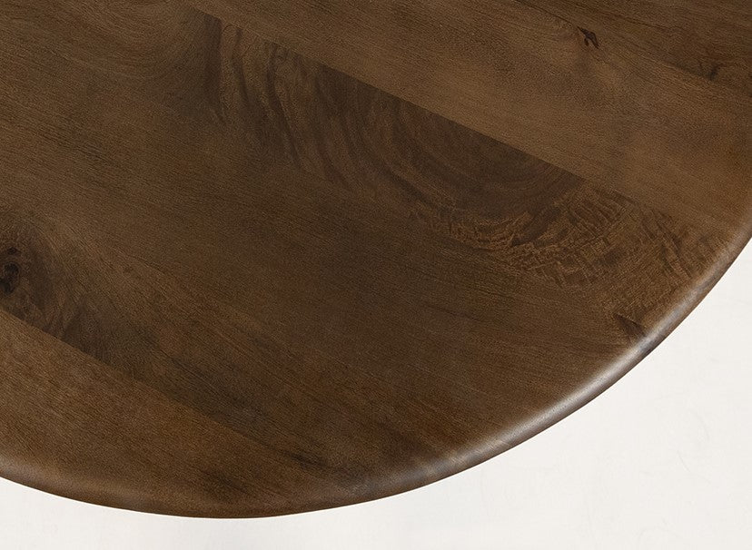 Eetkamertafel Ø130, Mango Brown Walnut